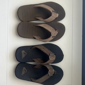 2 pairs of boys Quicksilver Flip Flops-Boys size 1, sold together ($18 for both)